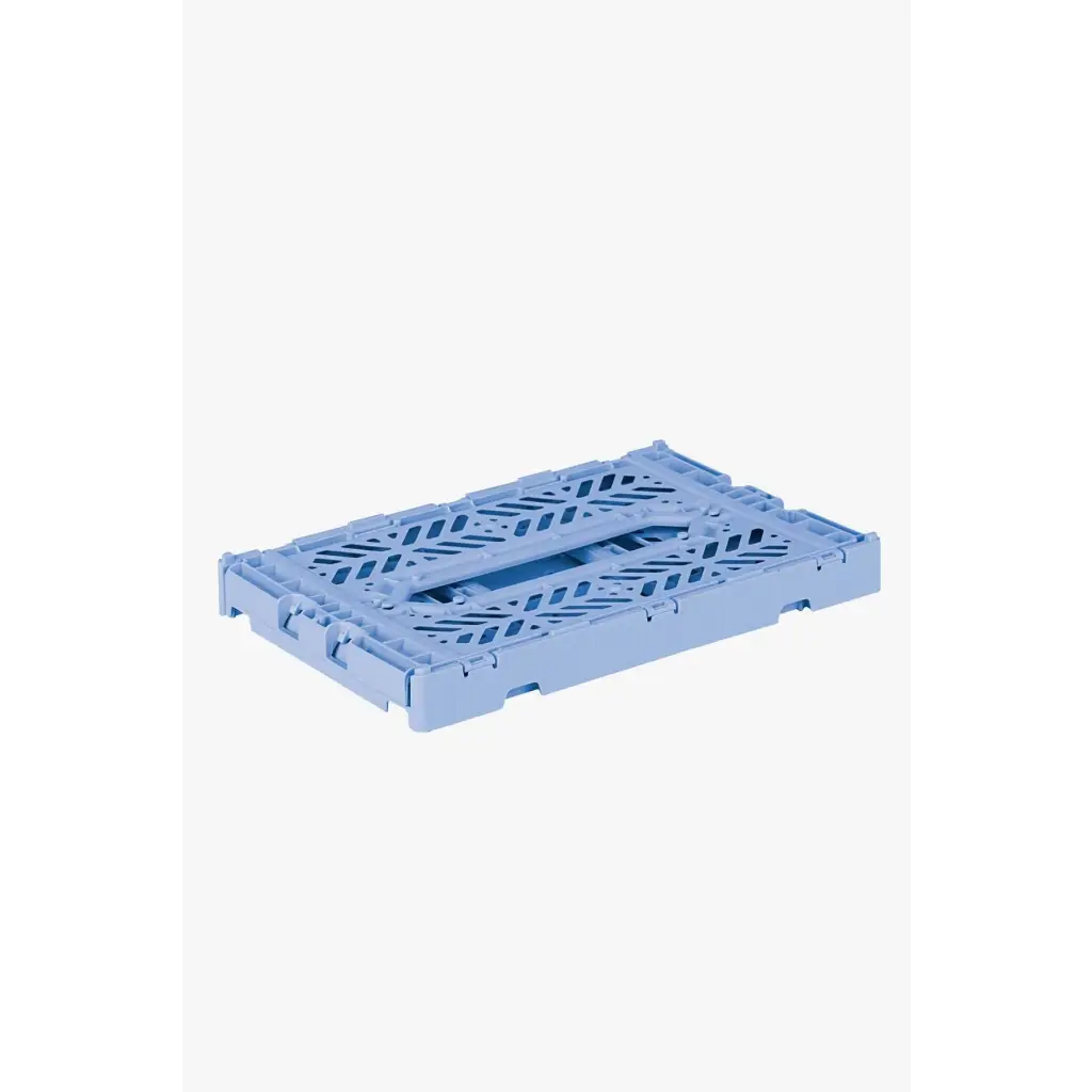 Foldable Storage Bins, Plastic Crate for Storage, Collapsible Crate, Utility Stackable Box Small Baby Blue - Luna Crates