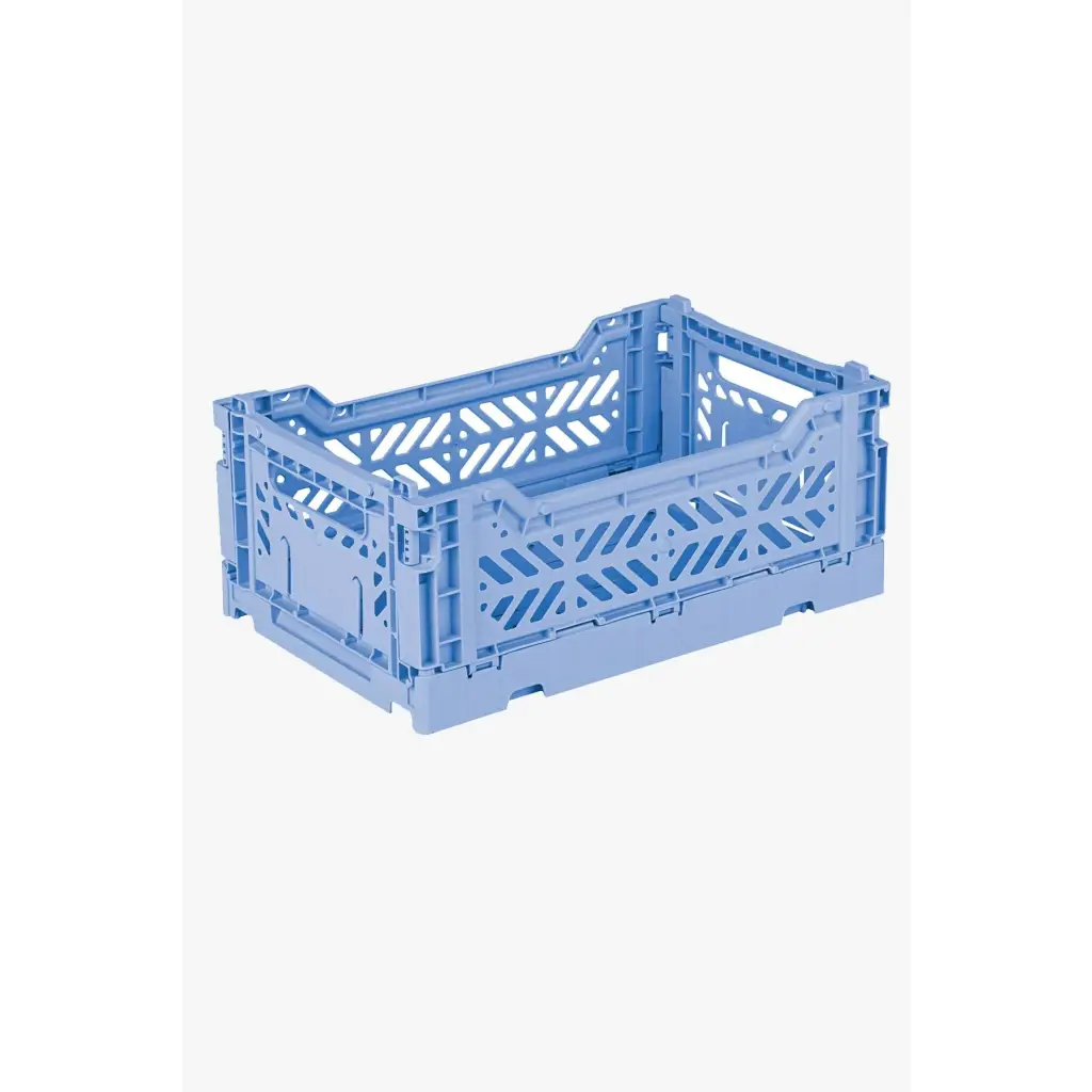 Foldable Storage Bins, Plastic Crate for Storage, Collapsible Crate, Utility Stackable Box Small Baby Blue - Luna Crates