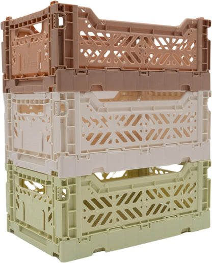 Collapsible Storage Box, Foldable Crate Organizer Bin with Handle, Stackable Crates for Home Organization 4L 14L 44L Capacity