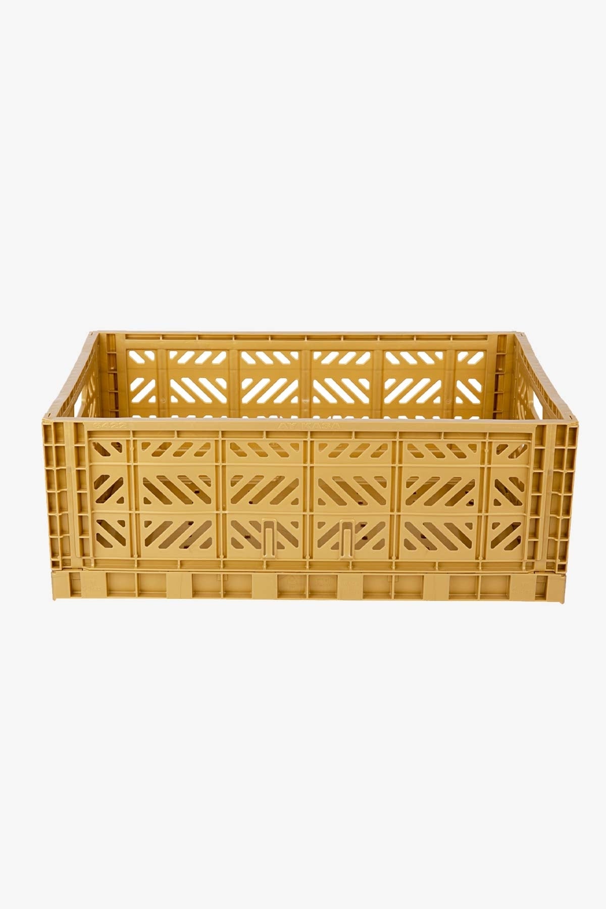 Foldable Storage Bins, Plastic Crate for Storage, Collapsible Crate, Utility Stackable Box Large Gold