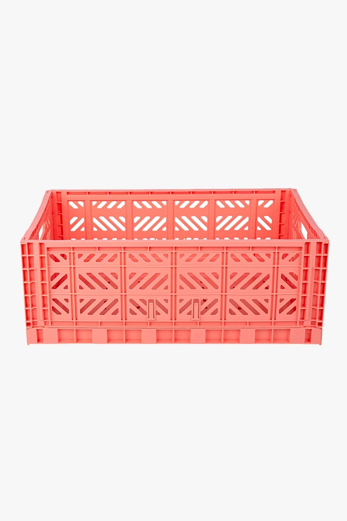 Foldable Storage Bins, Plastic Crate for Storage, Collapsible Crate, Utility Stackable Box Large Salmon Pink