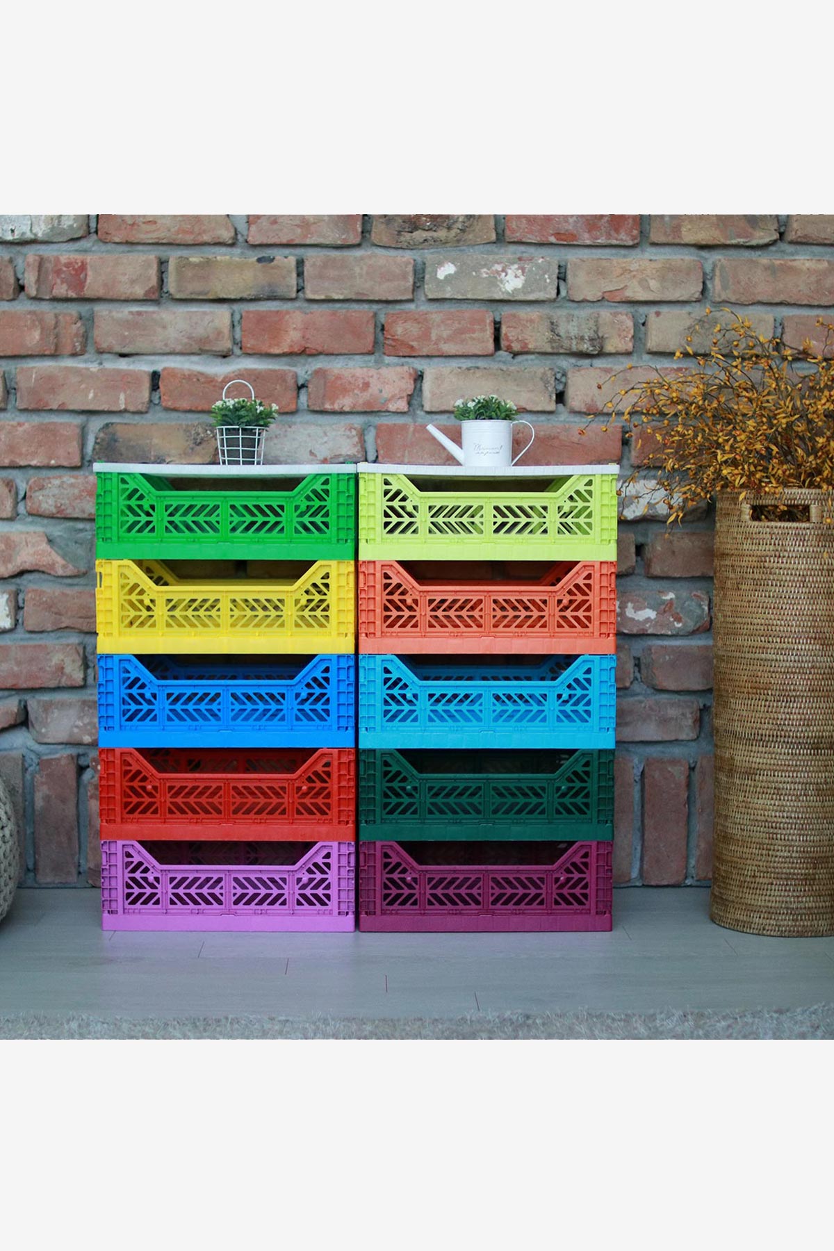 Colorful Foldable Storage Medium Crates