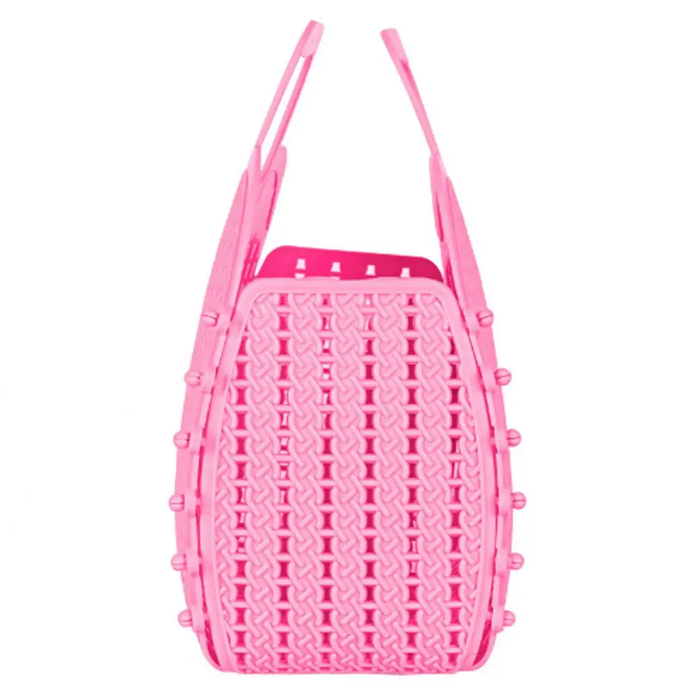 Baby Pink Foldable Mini Plastic Women's Tote Bag - Luna Crates