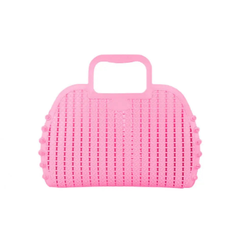 Baby Pink Foldable Mini Plastic Women's Tote Bag - Luna Crates