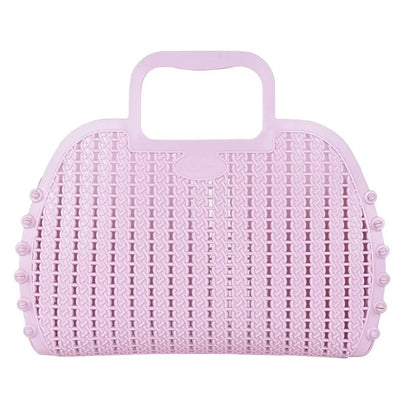 Cherry Blossom Foldable Mini Plastic Women's Tote Bag - Luna Crates