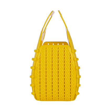Egg Yellow Foldable Mini Plastic Women's Tote Bag - Luna Crates