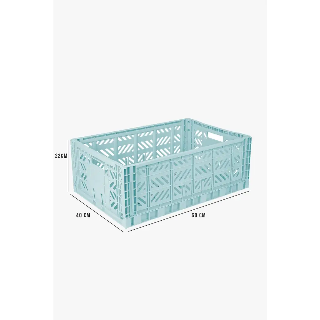 Foldable Storage Bins, Plastic Crate for Storage, Collapsible Crate, Utility Stackable Box Large Artic Blue - Luna Crates