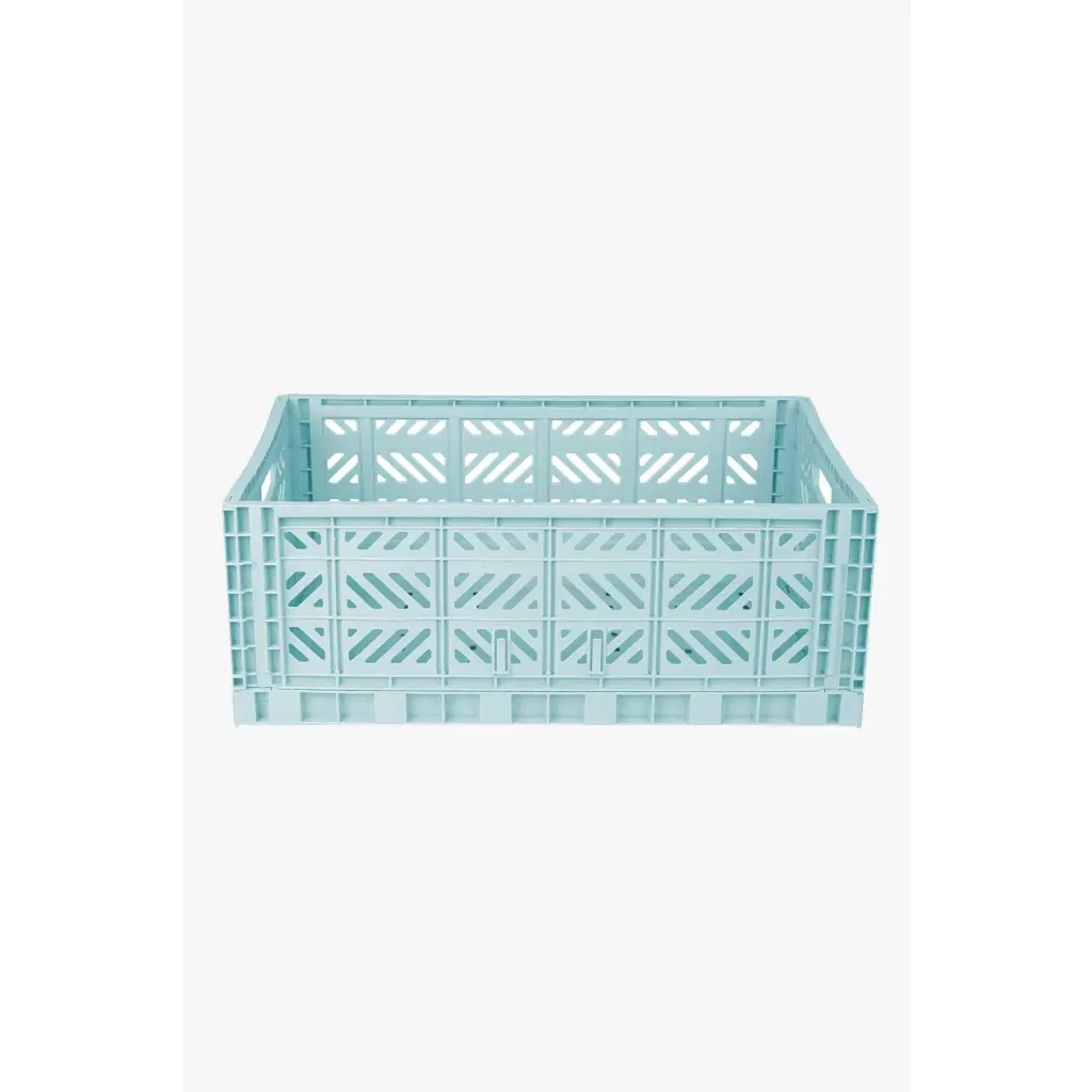 Foldable Storage Bins, Plastic Crate for Storage, Collapsible Crate, Utility Stackable Box Large Artic Blue - Luna Crates