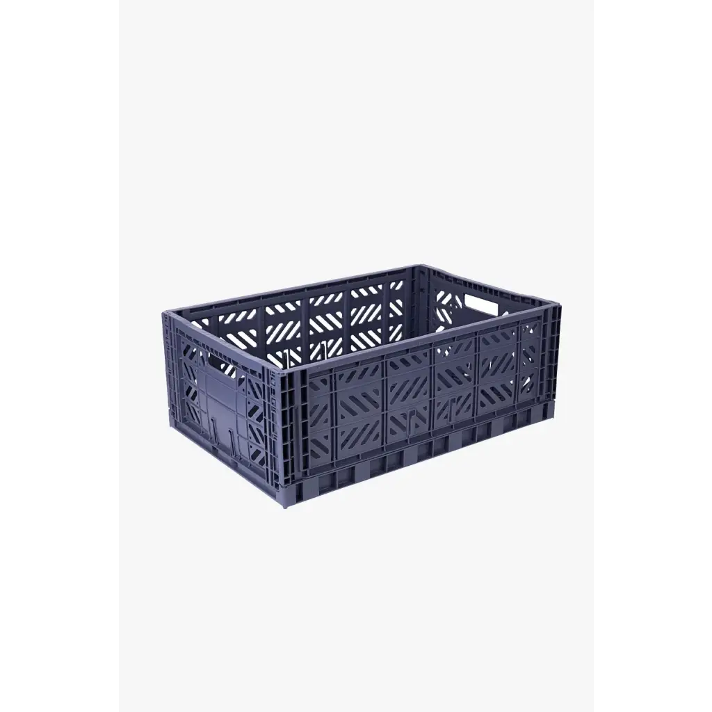 Foldable Storage Bins, Plastic Crate for Storage, Collapsible Crate, Utility Stackable Box Large Cobalt Blue - Luna Crates
