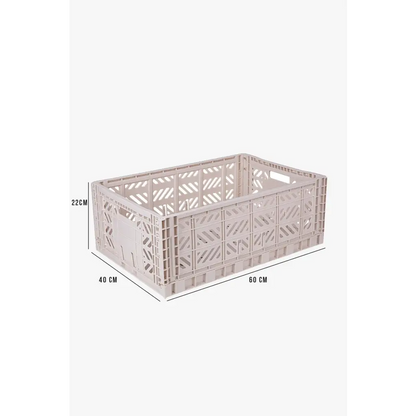 Foldable Storage Bins, Plastic Crate for Storage, Collapsible Crate, Utility Stackable Box Large Coconut Milk - Luna Crates