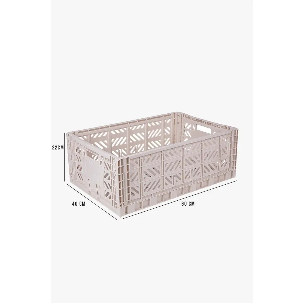 Foldable Storage Bins, Plastic Crate for Storage, Collapsible Crate, Utility Stackable Box Large Coconut Milk - Luna Crates