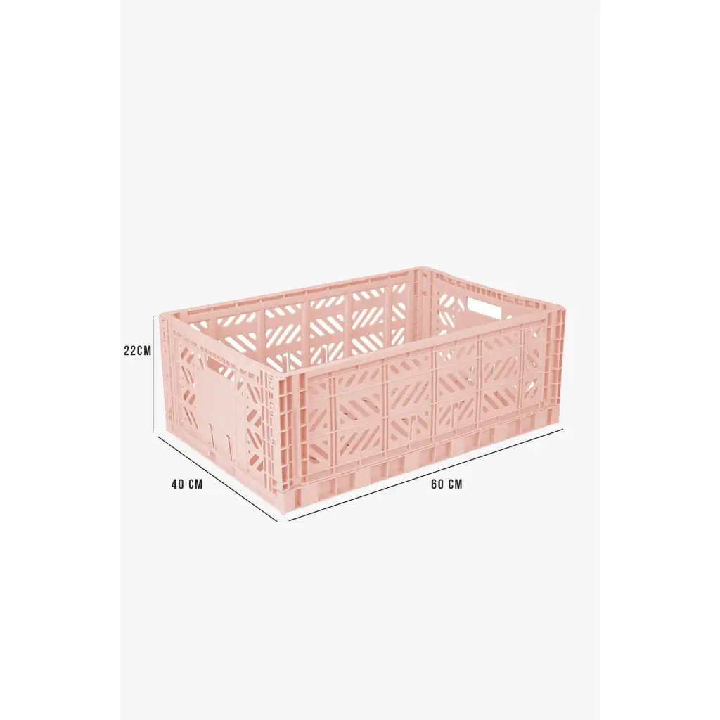 Foldable Storage Bins, Plastic Crate for Storage, Collapsible Crate, Utility Stackable Box Large Milk Tea - Luna Crates