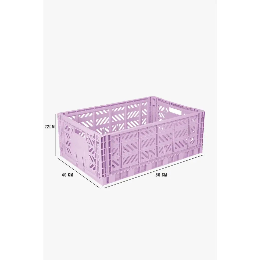 Foldable Storage Bins, Plastic Crate for Storage, Collapsible Crate, Utility Stackable Box Large Orchid - Luna Crates