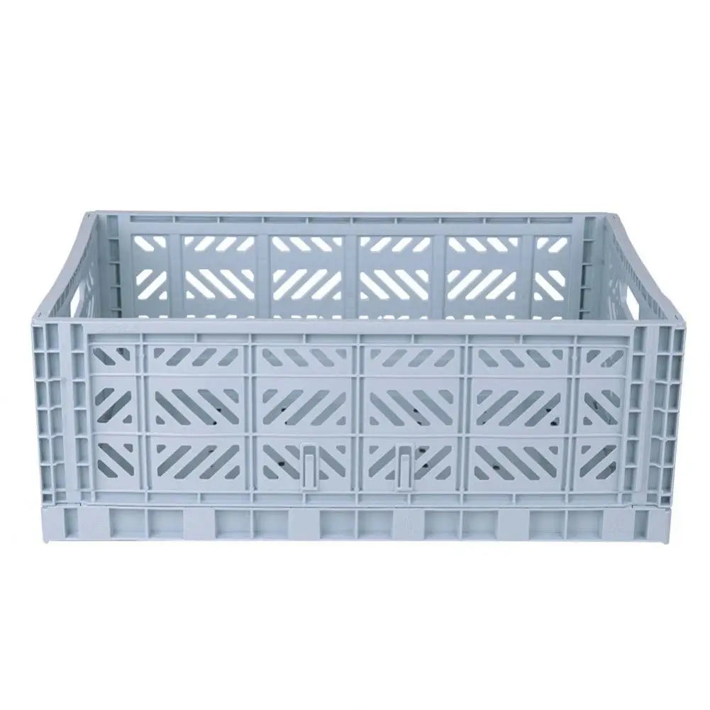 Foldable Storage Bins, Plastic Crate for Storage, Collapsible Crate, Utility Stackable Box Large Pale Blue - Luna Crates