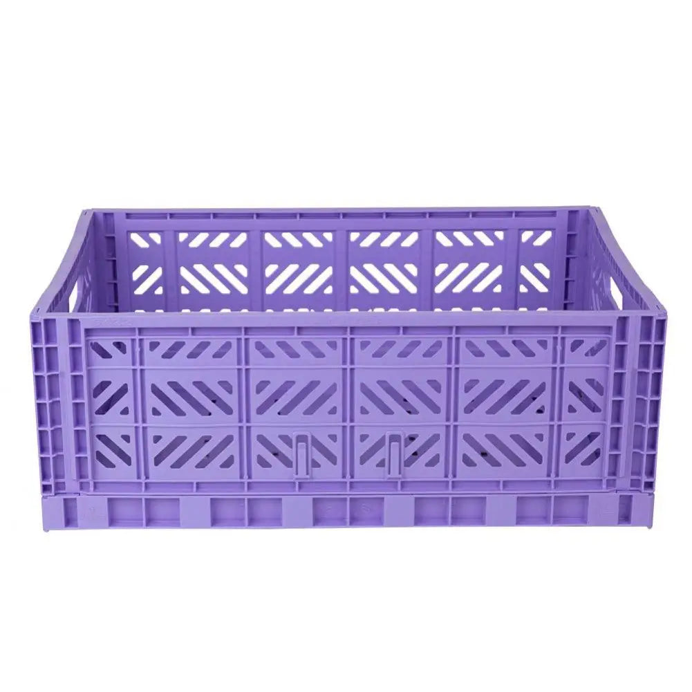 Foldable Storage Bins, Plastic Crate for Storage, Collapsible Crate, Utility Stackable Box Large Taro Milk Tea - Luna Crates