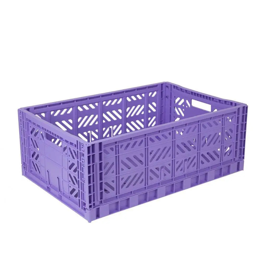 Foldable Storage Bins, Plastic Crate for Storage, Collapsible Crate, Utility Stackable Box Large Taro Milk Tea - Luna Crates