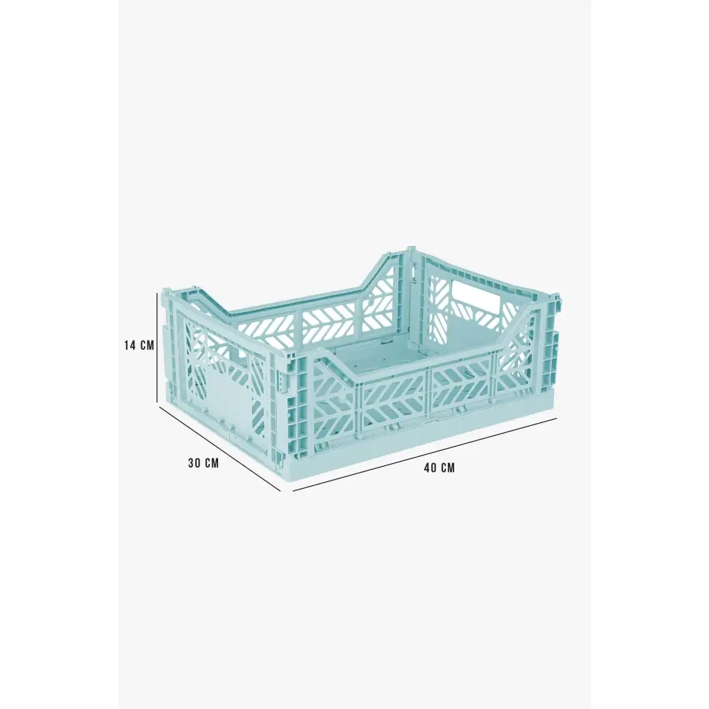 Foldable Storage Bins, Plastic Crate for Storage, Collapsible Crate, Utility Stackable Box Medium Artic Blue - Luna Crates