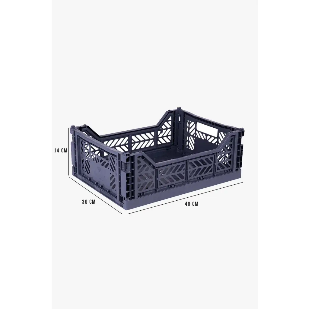 Foldable Storage Bins, Plastic Crate for Storage, Collapsible Crate, Utility Stackable Box Medium Cobalt Blue - Luna Crates