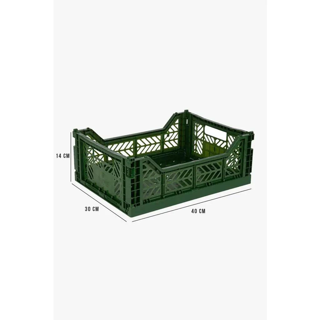 Foldable Storage Bins, Plastic Crate for Storage, Collapsible Crate, Utility Stackable Box Medium Khaki - Luna Crates