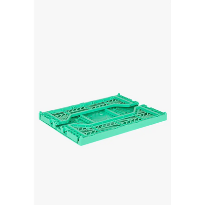 Foldable Storage Bins, Plastic Crate for Storage, Collapsible Crate, Utility Stackable Box Medium Mint - Luna Crates