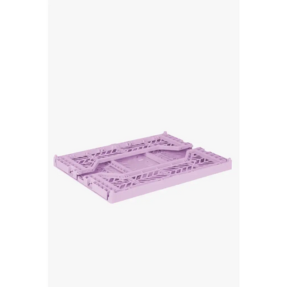 Foldable Storage Bins, Plastic Crate for Storage, Collapsible Crate, Utility Stackable Box Medium Orchid - Luna Crates