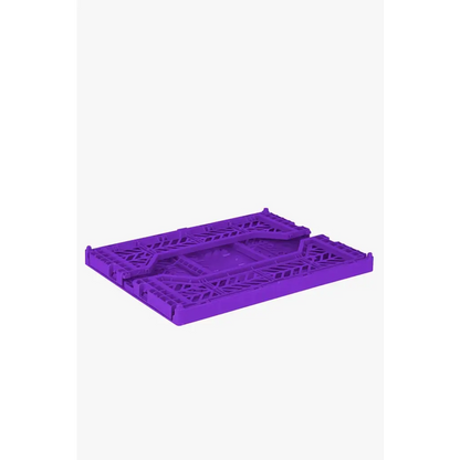 Foldable Storage Bins, Plastic Crate for Storage, Collapsible Crate, Utility Stackable Box Medium Violet - Luna Crates