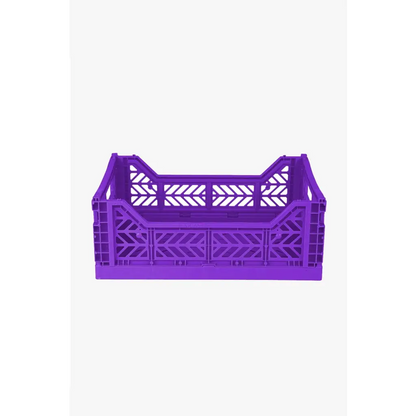 Foldable Storage Bins, Plastic Crate for Storage, Collapsible Crate, Utility Stackable Box Medium Violet - Luna Crates