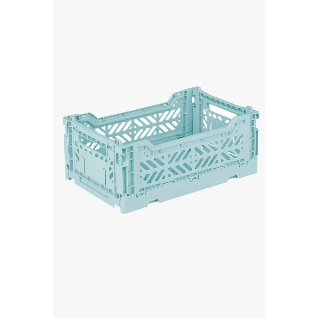 Foldable Storage Bins, Plastic Crate for Storage, Collapsible Crate, Utility Stackable Box Small Artic Blue - Luna Crates