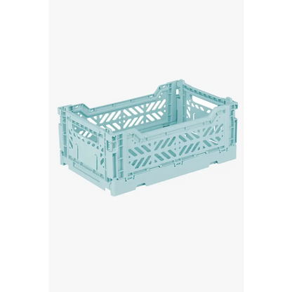 Foldable Storage Bins, Plastic Crate for Storage, Collapsible Crate, Utility Stackable Box Small Artic Blue - Luna Crates