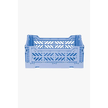Foldable Storage Bins, Plastic Crate for Storage, Collapsible Crate, Utility Stackable Box Small Baby Blue - Luna Crates