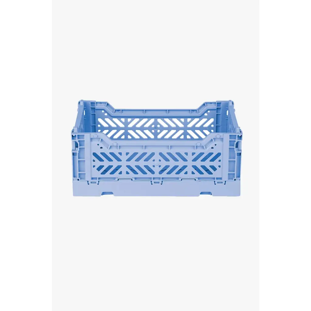 Foldable Storage Bins, Plastic Crate for Storage, Collapsible Crate, Utility Stackable Box Small Baby Blue - Luna Crates