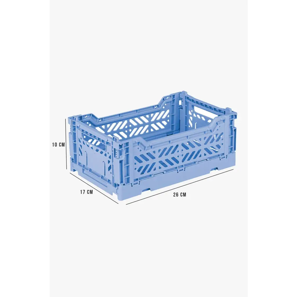 Foldable Storage Bins, Plastic Crate for Storage, Collapsible Crate, Utility Stackable Box Small Baby Blue - Luna Crates