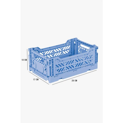 Foldable Storage Bins, Plastic Crate for Storage, Collapsible Crate, Utility Stackable Box Small Baby Blue - Luna Crates