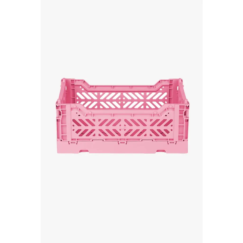 Foldable Storage Bins, Plastic Crate for Storage, Collapsible Crate, Utility Stackable Box Small Baby Pink - Luna Crates