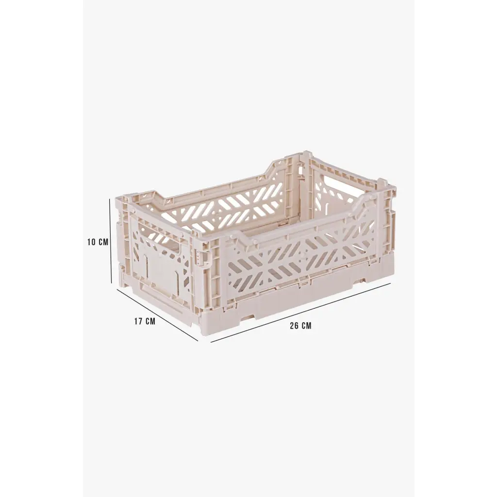 Foldable Storage Bins, Plastic Crate for Storage, Collapsible Crate, Utility Stackable Box Small Coconut Milk - Luna Crates