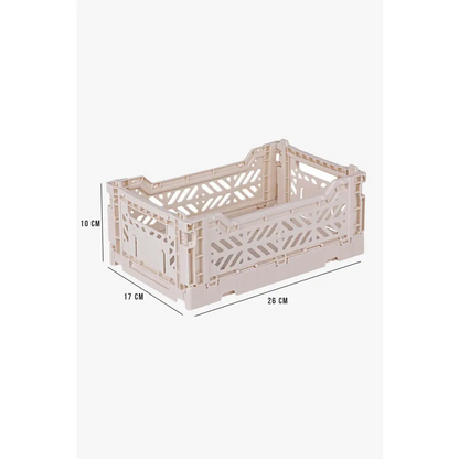 Foldable Storage Bins, Plastic Crate for Storage, Collapsible Crate, Utility Stackable Box Small Coconut Milk - Luna Crates