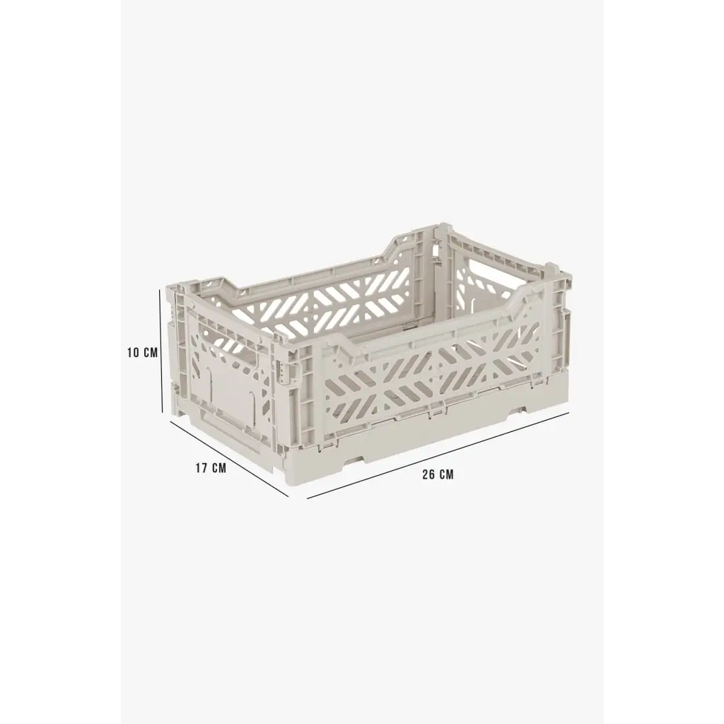 Foldable Storage Bins, Plastic Crate for Storage, Collapsible Crate, Utility Stackable Box Small Light Gray - Luna Crates