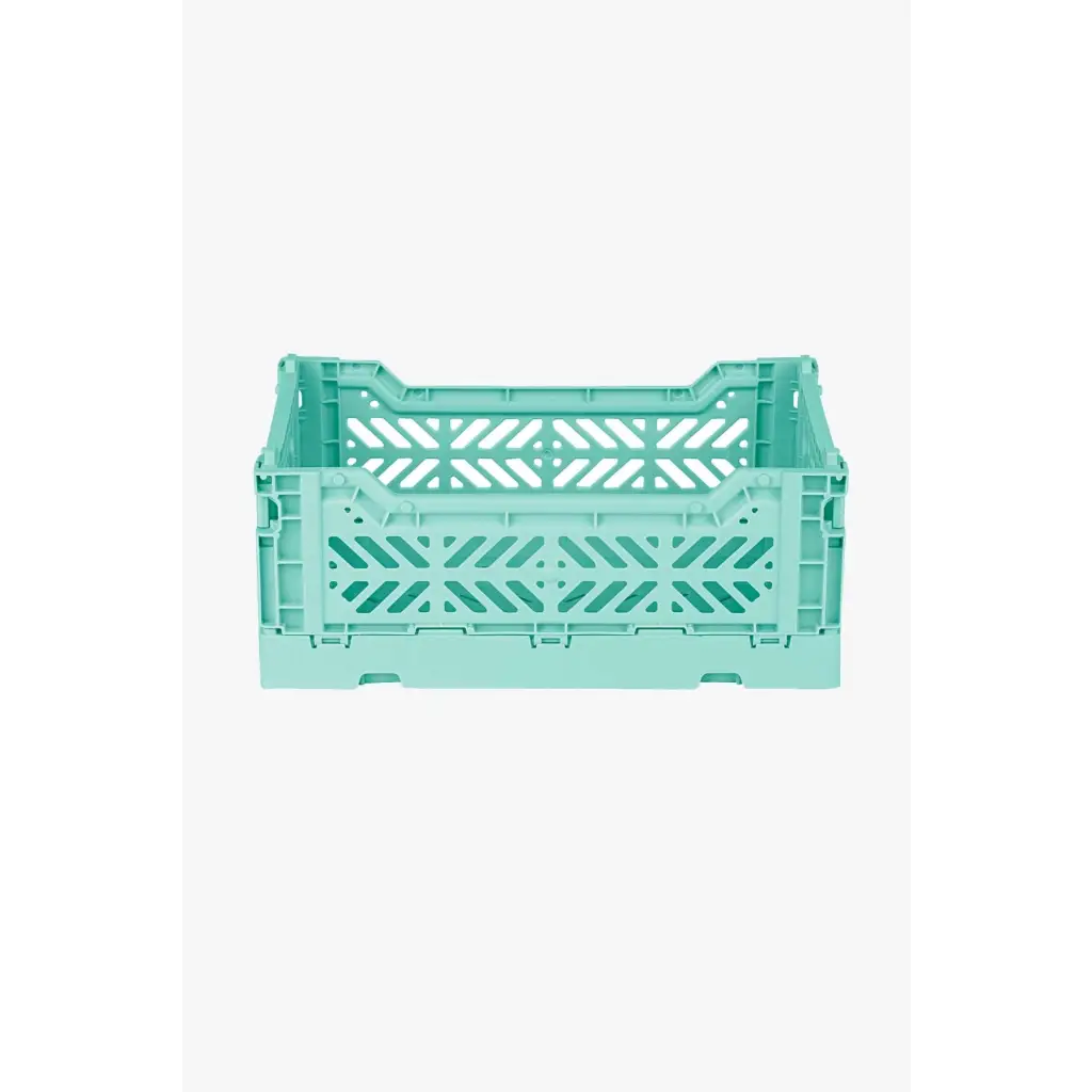 Foldable Storage Bins, Plastic Crate for Storage, Collapsible Crate, Utility Stackable Box Small Ocean - Luna Crates