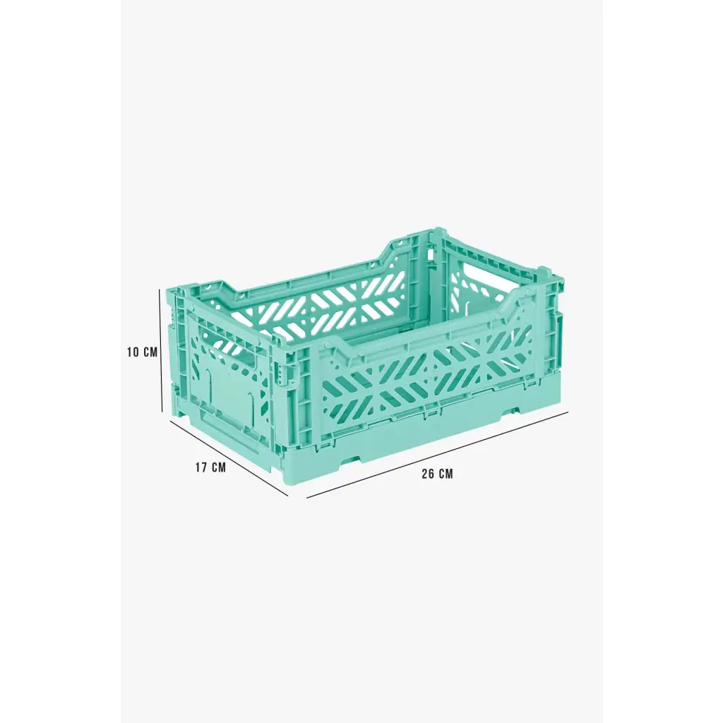 Foldable Storage Bins, Plastic Crate for Storage, Collapsible Crate, Utility Stackable Box Small Ocean - Luna Crates