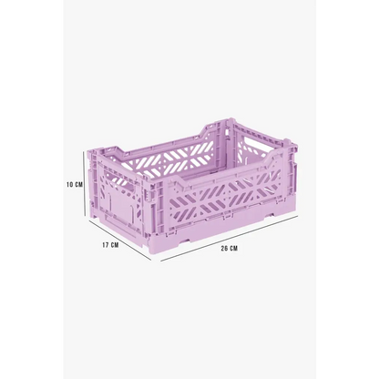 Foldable Storage Bins, Plastic Crate for Storage, Collapsible Crate, Utility Stackable Box Small Orchid - Luna Crates