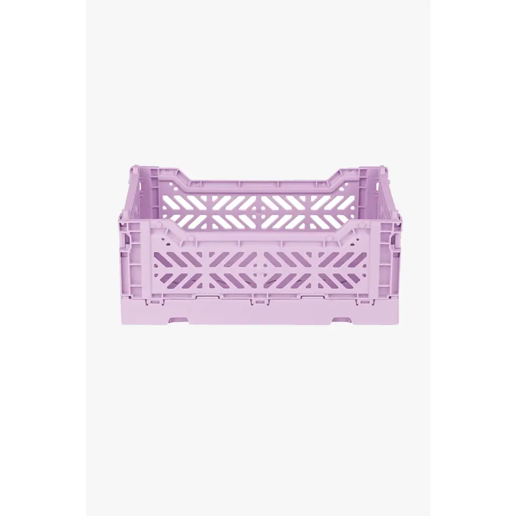 Foldable Storage Bins, Plastic Crate for Storage, Collapsible Crate, Utility Stackable Box Small Orchid - Luna Crates