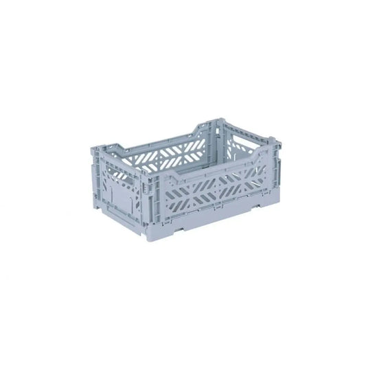 Foldable Storage Bins, Plastic Crate for Storage, Collapsible Crate, Utility Stackable Box Small Pale Blue - Luna Crates