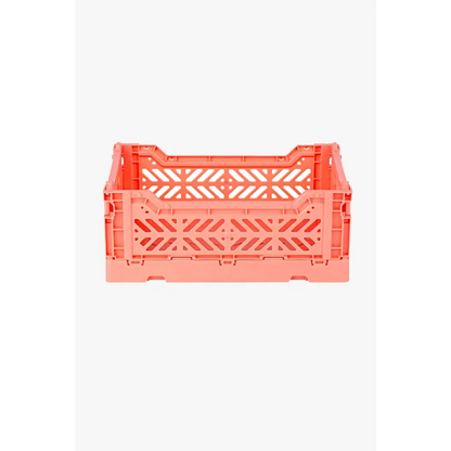 Foldable Storage Bins, Plastic Crate for Storage, Collapsible Crate, Utility Stackable Box Small Salmon Pink - Luna Crates