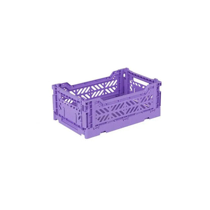 Foldable Storage Bins, Plastic Crate for Storage, Collapsible Crate, Utility Stackable Box Small Taro Milk Tea - Luna Crates