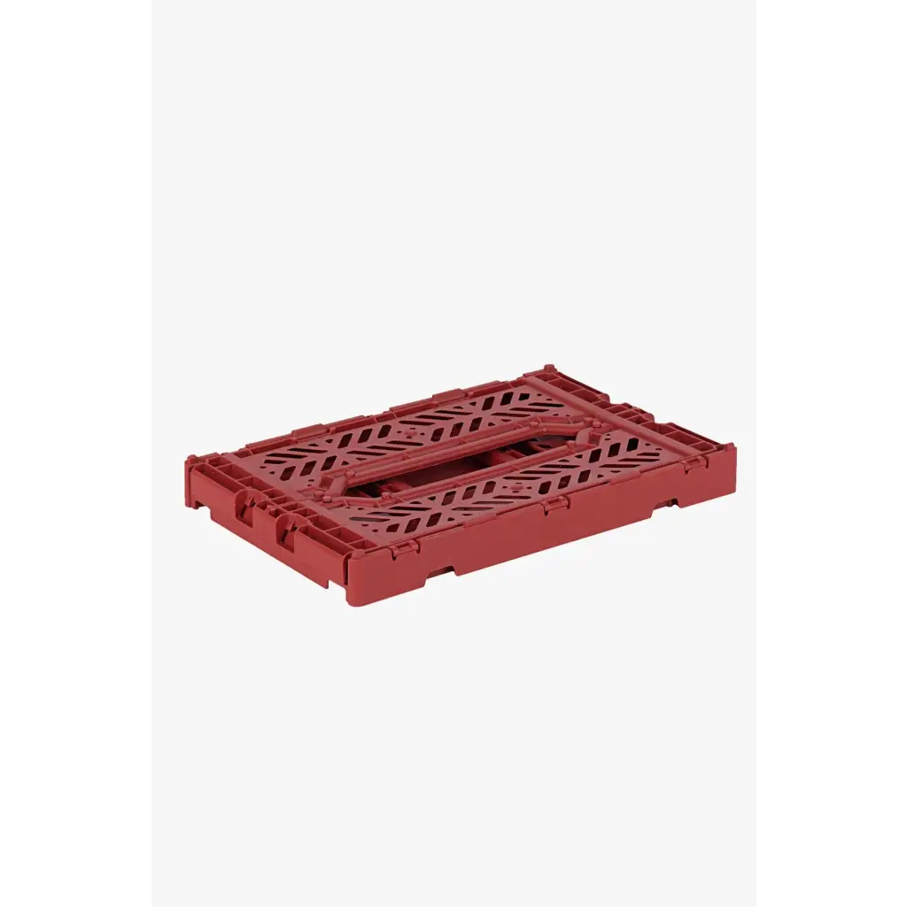 Foldable Storage Bins, Plastic Crate for Storage, Collapsible Crate, Utility Stackable Box Small Tile Red - Luna Crates