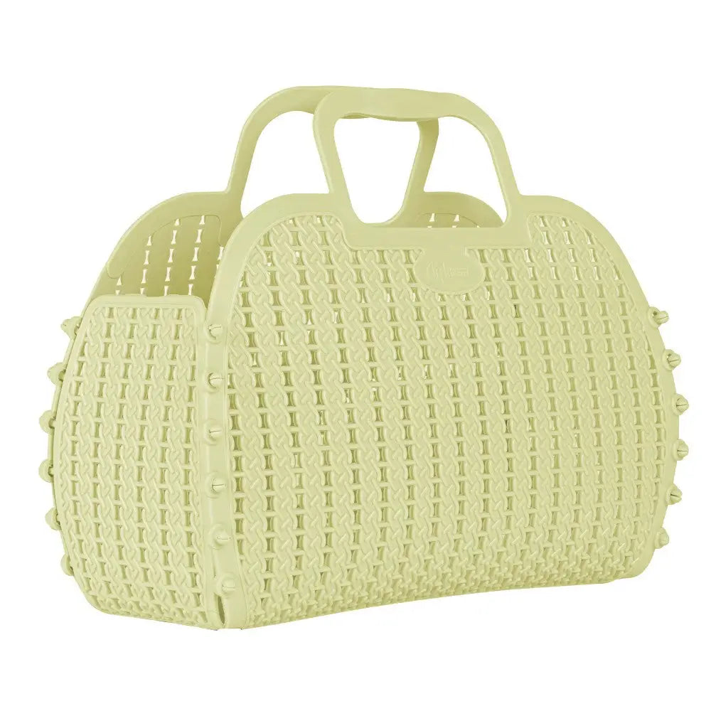 Lime Cream Foldable Mini Plastic Women's Tote Bag - Luna Crates