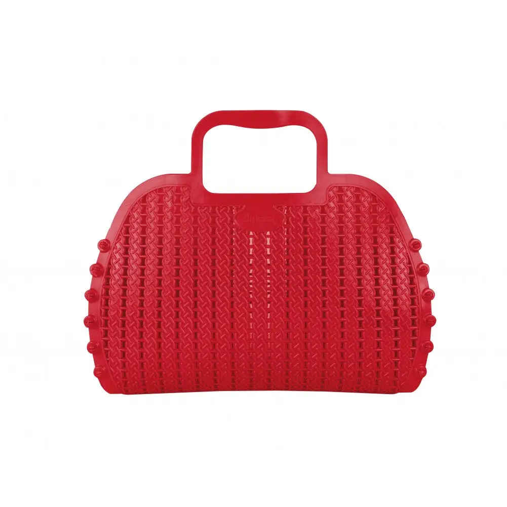 Red Foldable Mini Plastic Women's Tote Bag - Luna Crates