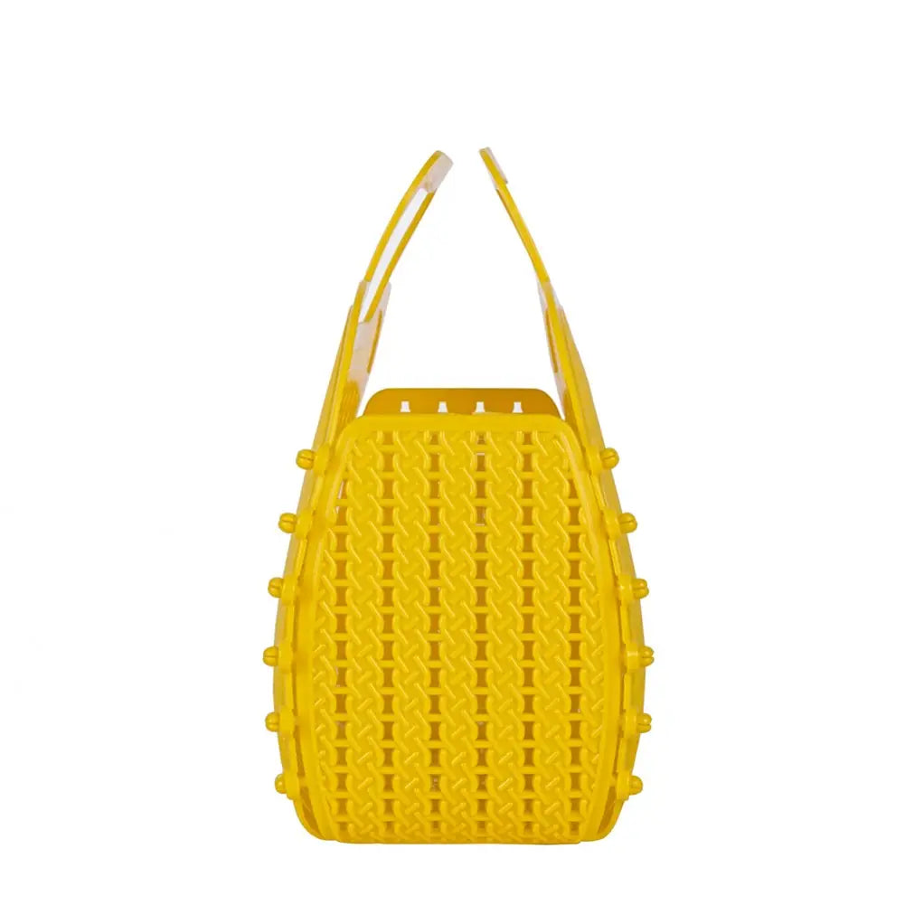 Yellow Foldable Mini Plastic Women's Tote Bag - Luna Crates